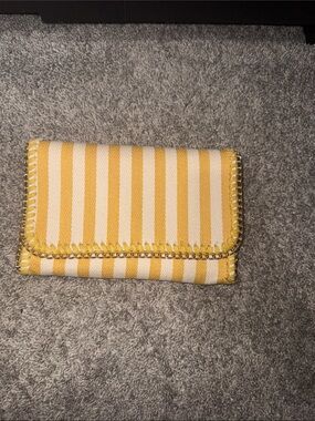 Urban Expressions Yellow & White Striped Clutch Wallet